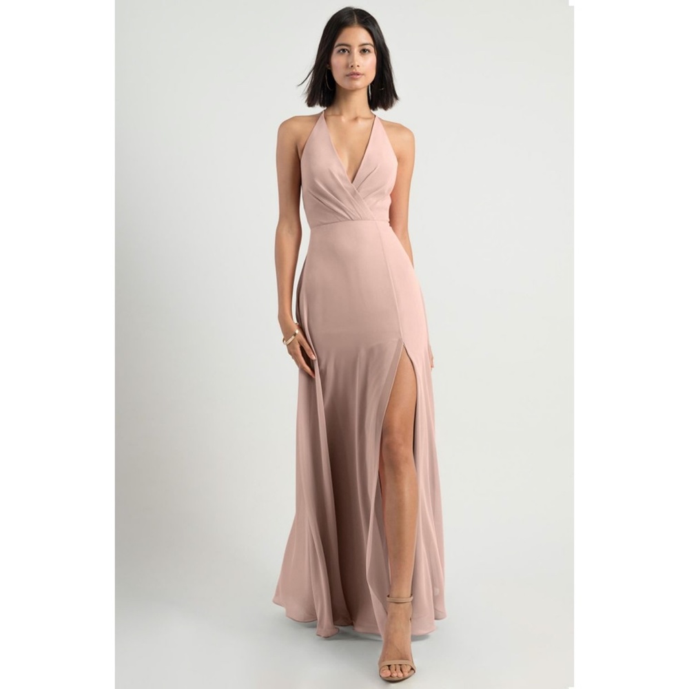 Jenny Yoo Bryce Chiffon Halter Gown size 8